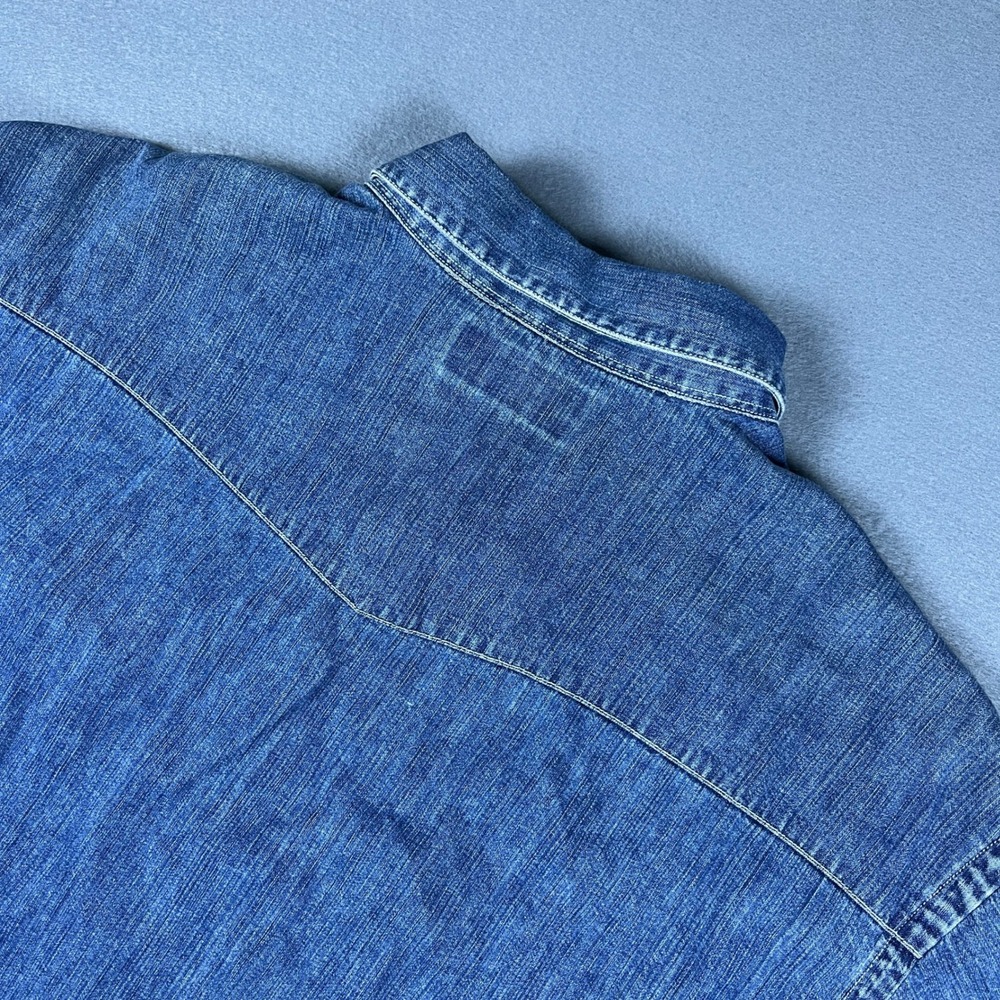 Polo Ralph Lauren Mens XXL Classic Western Denim Shirt Blue Wash Snap Front - Picture 5 of 9